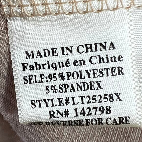 Love Riche V-Neck Long Sleeve Top Womens 3X Taupe Soft Stretchy Cool Girl Casual - Picture 7 of 7